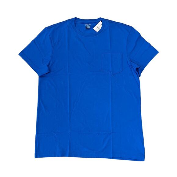 NWT J. Crew Men's Rustic Royal Blue Slim Washed Jersey Pocket Tee - Picture 1 of 10